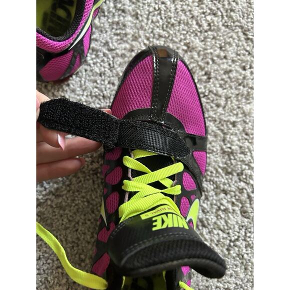 NIKE ZOOM RIVAL S Fuchsia & Lime Athletic Running Cleats Womens Shoes Sz 9.5 - Picture 9 of 11